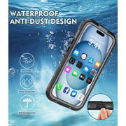 Compatible for iPhone 15 Case Waterproof, Full Body Underwater Dustproof Shockproof Case Built-in Screen Protector - Clear