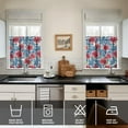 thumbnail image 2 of Kitchen Window Curtains over Sink Pioneer Pink Blue Rose Small Window Treatment White Cafe Short Curtains for Bathroom Tier Drapes 27.5x24inch, 2 of 4
