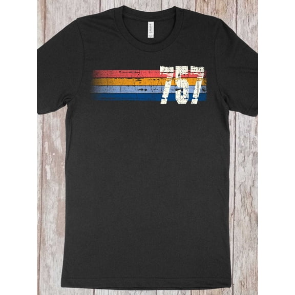 Men's Retro Vintage 757 Distressed Stripe T-Shirt