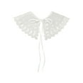 thumbnail image 1 of INSPIRE CHIC Detachable Fake Collar, Semi-Sheer Embroidery Mini Cape Neck Ruff for Blouse White-1(Back Slit), 1 of 5
