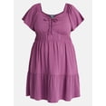 thumbnail image 5 of Terra & Sky Women's Plus Tiered Mini Dress, Sizes 0X-5X, 5 of 5