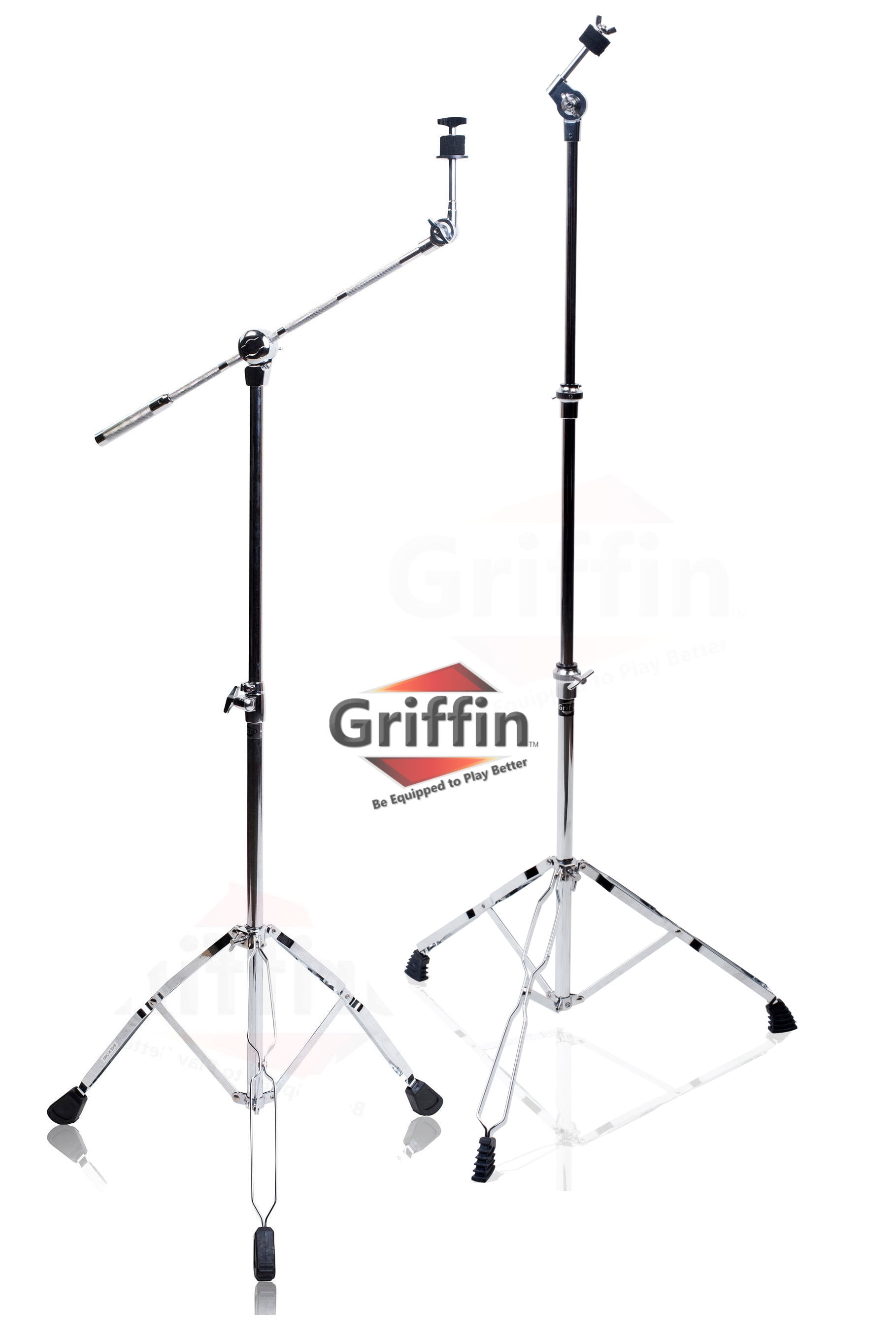 Drum Straight Cymbal Stand; Adjustable Counterweight Adapter Percussion Drum Cymbal Gear Hardware Set With Braced Tri-Legs Reliable Choice; Silver 