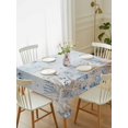 thumbnail image 2 of Blue Beige Coastal Rectangle Tablecloth, Beach Starfish Summer Eucalyptus Ombre Waterproof & StainResistant Tablecloth, Washable Oil-proof Table Cover for Dining/Party/Wedding/Buffet 60x102 In, 2 of 9