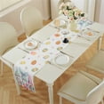 thumbnail image 4 of Easter Modern Simple Rectangle Cotton Linen Table Bunny Rabbit Egg Pattern Table Decorative Table Banner Decoration Wallpaper Holiday Party Background Outdoor Indoor Decor, 4 of 7