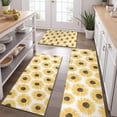 thumbnail image 2 of White Yellow Sunflower Pattern Kitchen Rugs Sets Of 3,Kitchen Runner Rugs Non Skid Washable,Decorative Kitchen Floor Mats for Kitchen,Sink,Laundry,17"x30"+ 17"x47" + 17"x59", 2 of 6