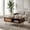 Walnut, variant on White Rattan Coffee Table with Sliding Door and Solid Wood Legs - Modern Living Room Accent