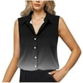 thumbnail image 2 of Button Up Shirt Women,Button Up Shirts for Women,V-Neck Sleeveless Printed Casual Sleeveless Button Up Work Shirt,Work Shirts for Women, 2 of 6