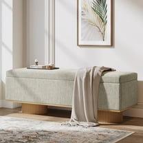 Tribesigns 50.39" Storage Bench with Padded Seat Cushion, Upholstered Shoe Bench with Flip Up Storage for Bedroom, Living Room, Entryway