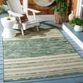 thumbnail image 2 of SAFAVIEH Courtyard Galen Striped Indoor/Outdoor Area Rug, Dark Green/Beige, 6'7" x 6'7" Square, 2 of 11