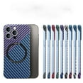 thumbnail image 3 of Magnetic Slim Soft Touch Skin Fiber Pattern Frameless for iPhone 16 Plus Borderless Case [Compatible with MagSafe] Ultra-Thin Minimalist Lightweight Hard Shockproof Cover Case,A, 3 of 7