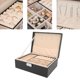 thumbnail image 3 of Estuche para almacenamiento de joyas Organizador de cuero PU suave de doble capa ANGGREK Otros, 3 of 8