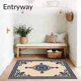 thumbnail image 3 of ODIKA 4'x6' Machine Washable Non-Slip Area Rug, Jewel Symmetrical Ornamental Retro Print High Traffic Rug, Beige, 588841, 3 of 7