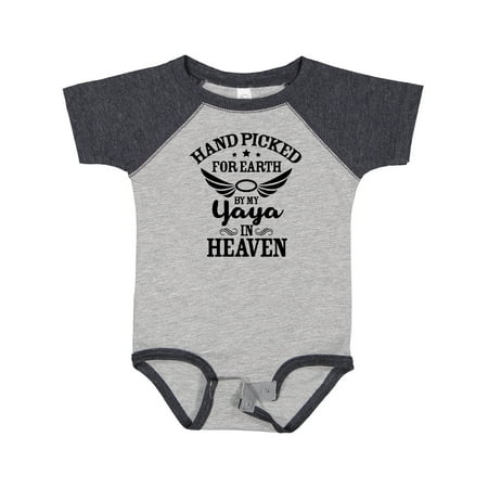 

Inktastic Handpicked for Earth by My Yaya in Heaven with Angel Wings Gift Baby Boy or Baby Girl Bodysuit