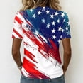 thumbnail image 5 of Dweltoz 250th Anniversary Tshirts for Women 4th Of July Patriotic Tops V Neck Short-Sleeved American Falg Print 250th Birthday Tee,White XL, 5 of 5
