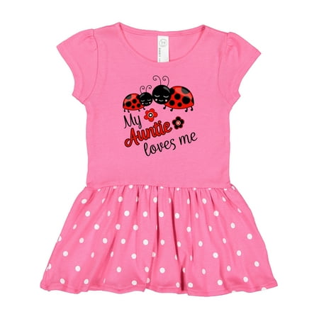 

Inktastic My Auntie Loves Me with Cute Lady Bugs Gift Baby Girl Dress