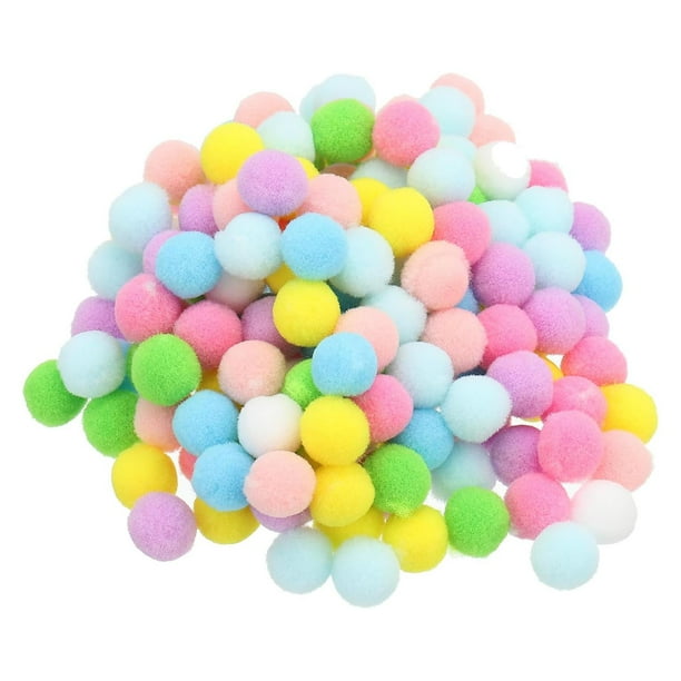 200 piezas de bolas de pompones suaves, manualidades y decoración para fiestas navideñas. Color claro 1cm