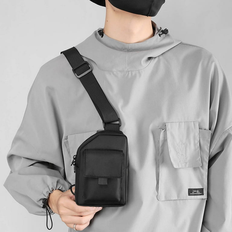WSBDENLK Men S Outdoor Chest Bag Trend Usb Chest Bag Sports Crossbody Bag Business Backpack Chest Bags Biking Shoulder Bag for Men