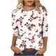 thumbnail image 2 of Pntutb - Camiseta holgada con estampado de moda para mujer, blusa de manga 3/4, cuello redondo, tops casuales Pntutb Pntutb-1304, 2 of 5