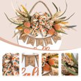 thumbnail image 2 of Welcome Sign for Front Door 13'' Wood Wreath Farmhouse Door Sign for Front Door Porch Decor with Fall Eucalyptus Longifolia Leaves, Berry & Buffalo Bow, 2 of 7