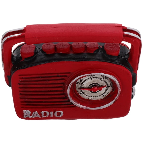 WEUVEB Retro Red Resin Radio Ornament, Compact Vintage Style Home Decor for Living Room or Office