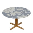 thumbnail image 3 of HAOXIT Light Blue Gray Floral Boho Round Tablecloth Dining Wipeable Table Cloth Cover for Holiday Home Picnic Party Wedding Buffet Parties Camping 46-50, 3 of 8