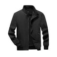 thumbnail image 3 of Fgnfyis Jacket for Men Casual Long Sleeve Zip up Solid Jacket for Daily Wear Outdoor Activities and Riding Spring Autumn Mens Jackets Black L, 3 of 4