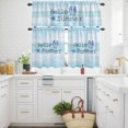 thumbnail image 2 of Hello Summer Starfish Flip Flops Curtain Tier and Valance Set 3 Piece, Blue Gradient 3-inch Rod Pocket Window Tier Curtains Valance for Kitchen Living Room, 2 of 9