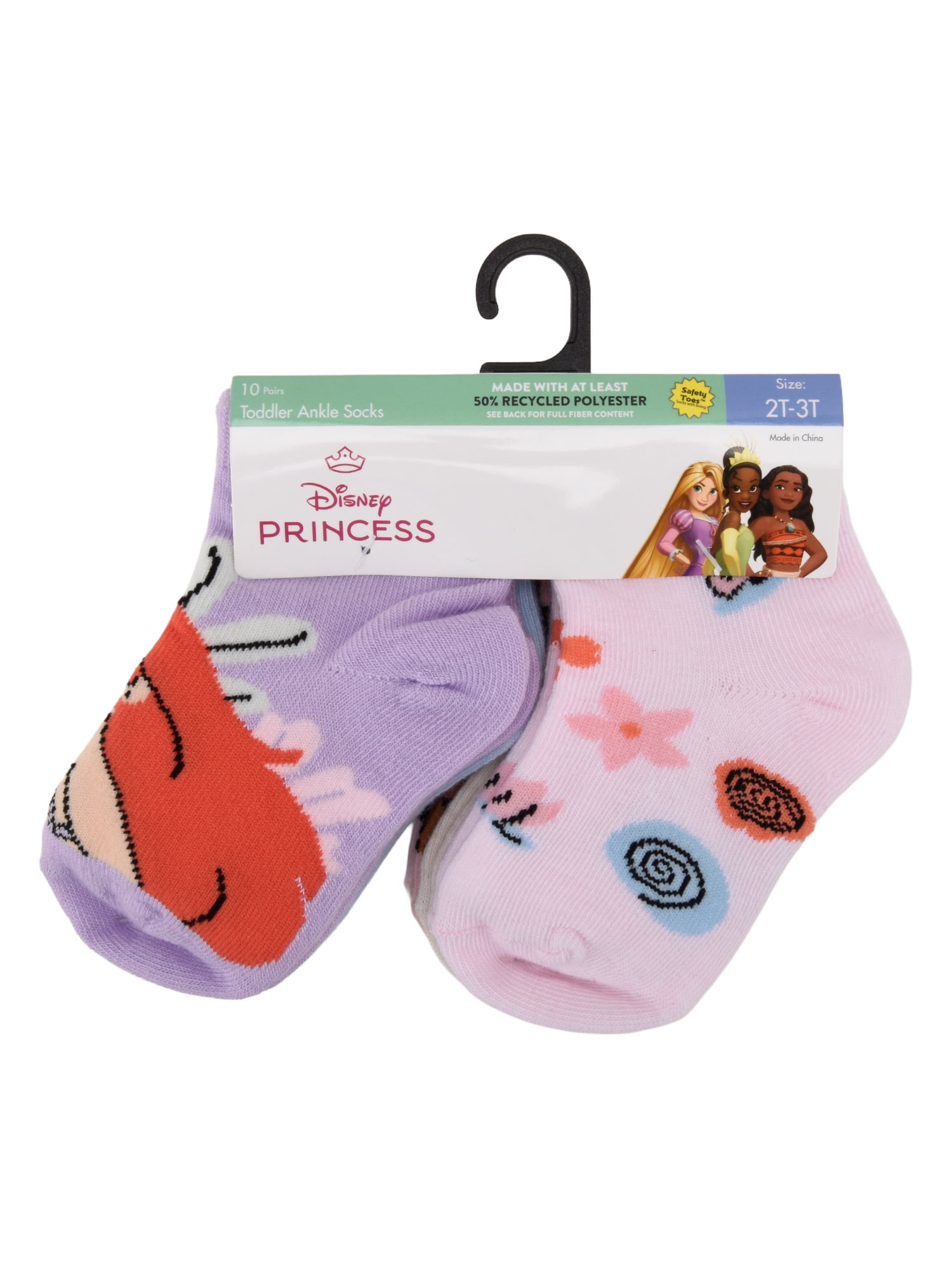 Disney Princess Infant Toddler 10-Pack Ankle Socks, Sizes 12M-5T
