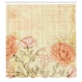 thumbnail image 3 of Ambesonne Vintage Shower Curtain, Grunge Retro Flowers, 69"Wx75"L, Cream Pink, 3 of 5