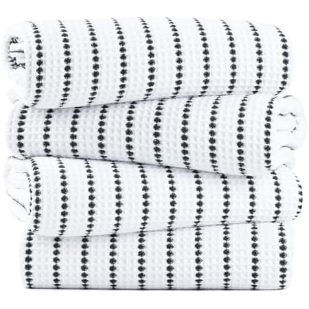 430 GSM Microfiber Oversize Quick Dry Lint Free Bath Towel, 60 x 30 in, 4 Pack (Waffle Weave)