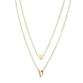 thumbnail image 2 of enjoywould Women Necklace Solid Color Polished Double-layer Letter Shape Anti-deformed Lady Pendant Gift, 2 of 5