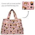 thumbnail image 5 of Wrapables Large Foldable Tote Nylon Reusable Grocery Bags, Doggy Sushi, 5 of 6