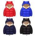 thumbnail image 4 of URMAGIC Toddlers Baby Boys Girls Long Sleeve Solid Color Hooded Bears Ears Jacket Kids Winter Warm Fleece Coat Outerwear 1-6T, 4 of 4