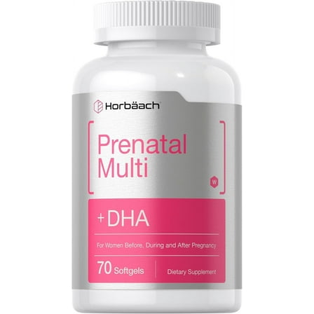 Women's Prenatal Multivitamin With DHA, Iron and Folic Acid | 70 Softgels | by Horbäach