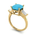 thumbnail image 2 of Three-Stone Engagement Ring for Women - 3ct Simulated Turquoise in 18K Yellow Gold Promise Ring, 2 of 6