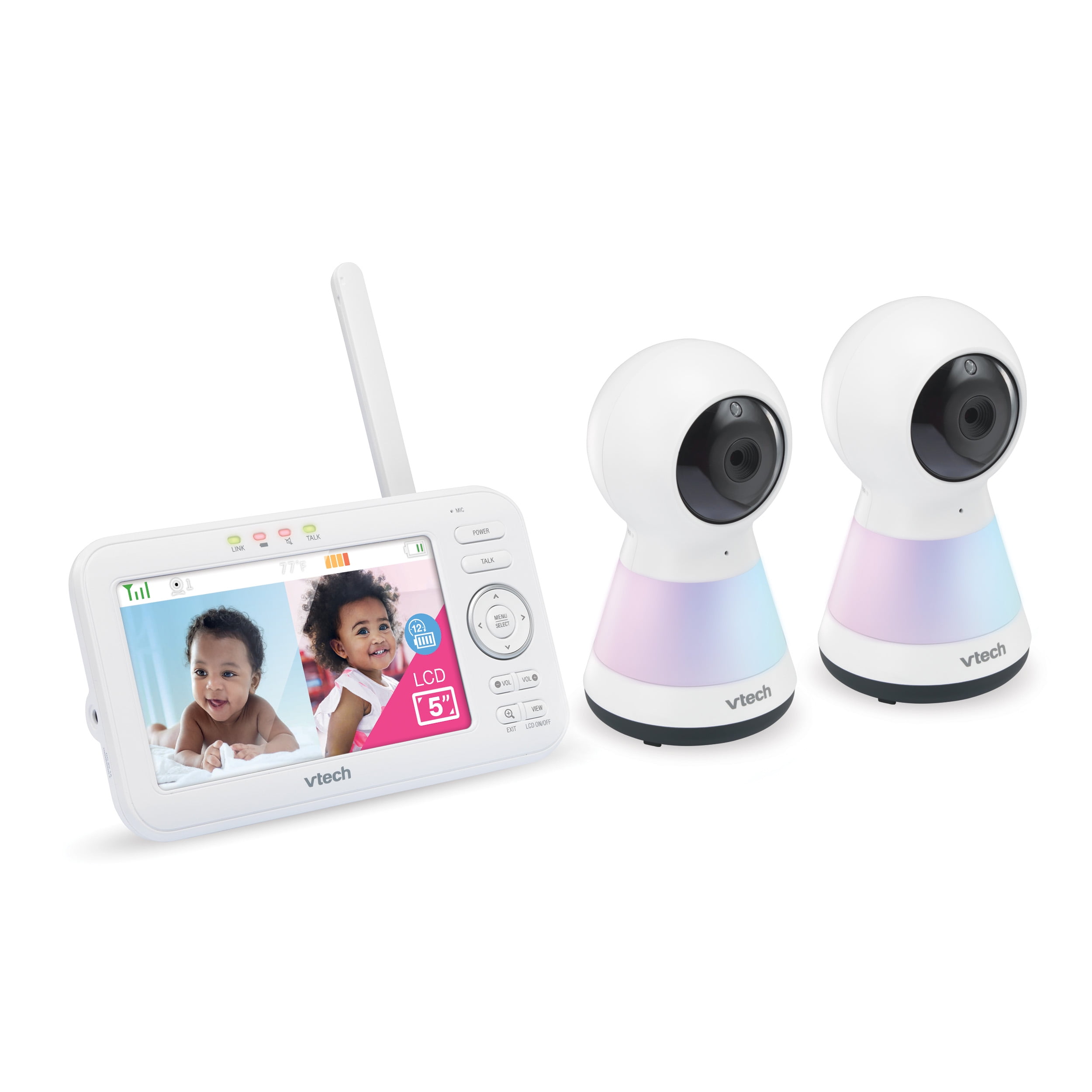 Vtech Vm5255 2 2 Camera 5 Digital Video Baby Monitor With Pan Scan And Night Light Walmart Com