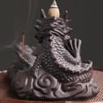 thumbnail image 5 of 1pc Purple Clay Dragon & Feng Shui Ball Backflow Incense Burner Home Fragrance Decor (Without Incense), 5 of 7