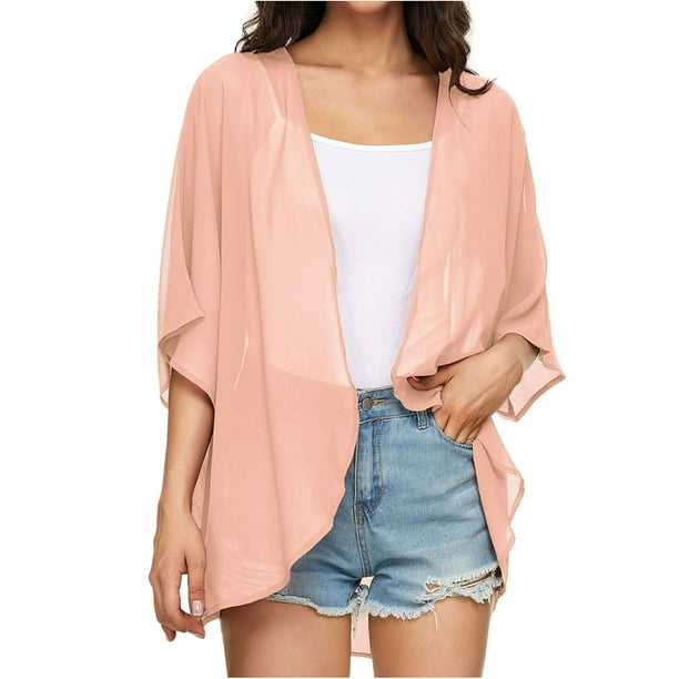 Anna-Kaci Women's Casual Lightweight Open Front Cardigans Soft Draped Ruffles Flare Sleeve Cardigan main image 1