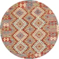 thumbnail image 1 of Ahgly Company Machine Washable Indoor Round Contemporary Orange Area Rugs, 4' Round, 1 of 7