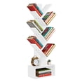 thumbnail image 6 of Sorbus 7-Tier Zigzag Tree Bookshelf with Bottom Storage– Space-Saving Bookcase & Storage Organizer for Living Room, Bedroom, or Office – Brown, 6 of 6