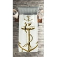 thumbnail image 2 of Ambesonne Anchor Quilted Coverlet 2 Pcs, Nautical Voyage, Twin Size, Yellow and Black, 2 of 2