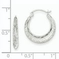 thumbnail image 2 of Primal Gold 14 Karat White Gold Textured Hollow Hoop Earrings, 2 of 4