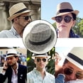 thumbnail image 5 of 56-58 cm circunferencia del sombrero sombreros de paja para hombres y mujeres, sombreros de ala corta, sombreros de verano, sombreros casuales de jazz retro, 5 of 5