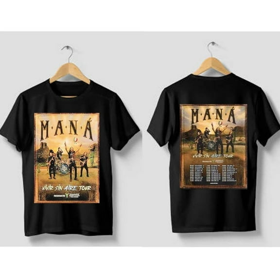 Maná Band Vivir Sin Aire Tour 2025 T-Shirt, Unisex Short Sleeve T-shirt
