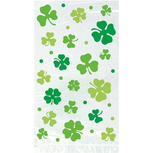 Shamrock St. Patrick’s Day Cellophane Candy Bags, 20ct