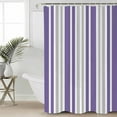 thumbnail image 2 of 72x78 Inch Shower Curtain Purple Grey Stripe Bathroom Decor Waterproof Fabric Bathtub Bath Curtains Decorative Farmhouse Minimalist Striped Extra Long Shower Curtain Set with Hooks, 2 of 6