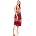 thumbnail image 4 of Sakkas Palm Tree Tie Dye Caftan Dress / Cover Up - Red - One Size, 4 of 5