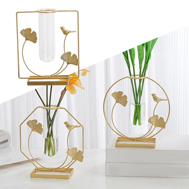 Florero de cristal de hierro, tubos de ensayo, jarrón, arreglo floral, pntas hidropónicas, , sa de , terrario, contenedor, decoración Cuadrado perfecl Jarrón hidropónico
