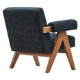 thumbnail image 5 of Armchair Accent Chair, Set of 2, Azure Navy Blue, Fabric, Wood, Living Kitchen Cafe Bistro Hospitality Restaurant, Modern Contemporary HB36214, 5 of 9