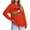 Orange, variant on Mifsaly Womens Plus Size Halloween Sweatshirt Skull Pumpkin Graphic V Neck Shirts Spooky Vibes Classic Fall Festival Holiday Casual Wear